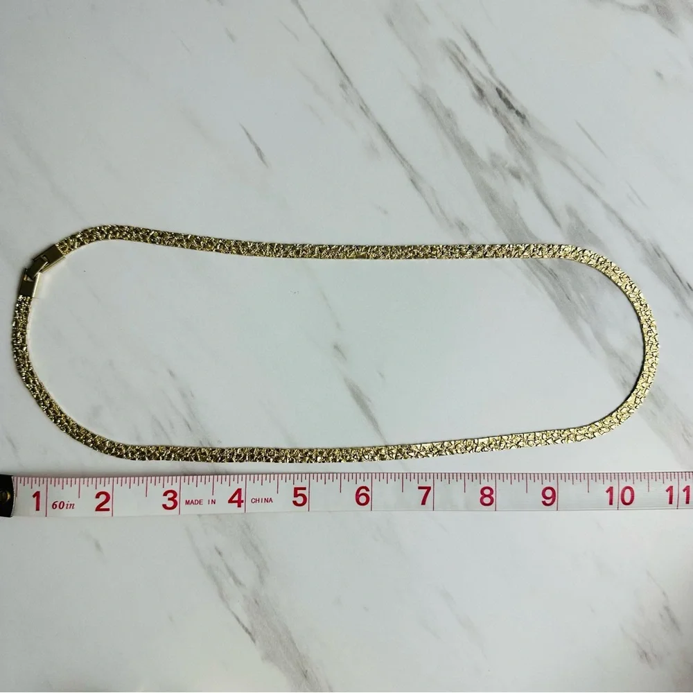 Golden Nugget Style Vintage 24” Gold Plated Necklace - Picture 12 of 13